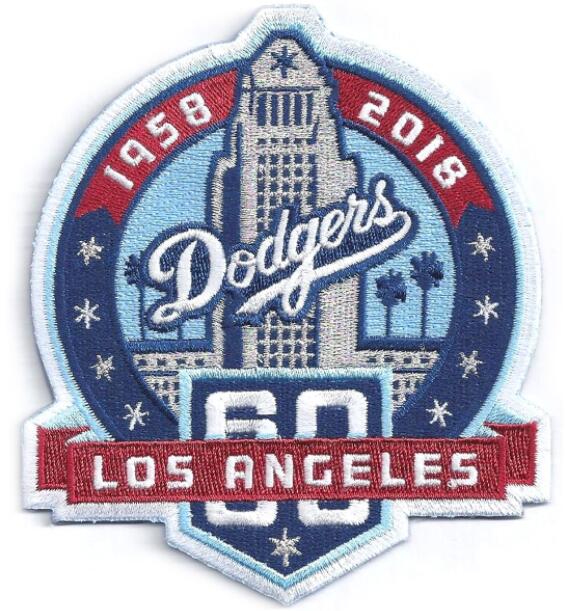 2018 Los Angeles Dodgers 60th Anniversary Season Jersey Sleeve Patch