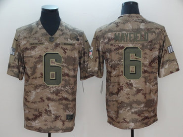 Nike Browns #6 Baker Mayfield Camo Men's Stitched NFL Limited 2018 Salute To Service Jersey