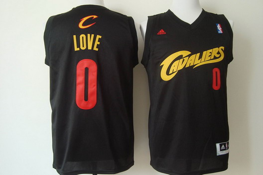 Cleveland Cavaliers #0 Kevin Love 2014 Black With Red Fashion Jersey