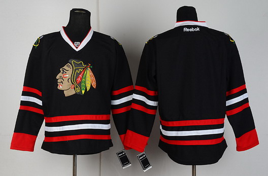 Chicago Blackhawks Blank Black Kids Jersey