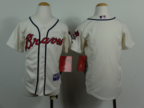 Atlanta Braves Blank Cream Kids Jersey