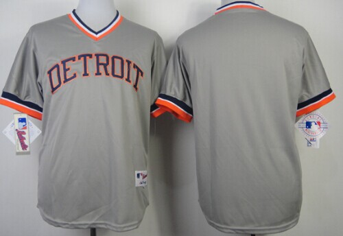 Detroit Tigers Blank 1984 Gray Pullover Jersey