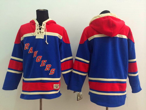 Old Time Hockey New York Rangers Blank Light Blue Hoodie