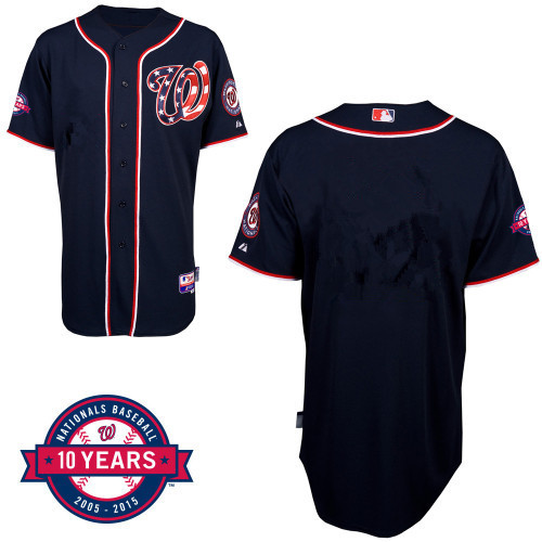 Washington Nationals Blank Navy Blue 10TH Jersey