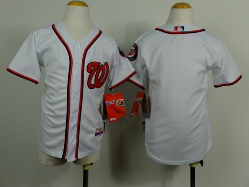 Washington Nationals Blank White Kids Jersey