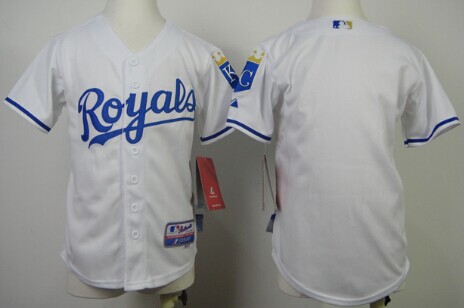 Kansas City Royals Blank White Kids Jersey
