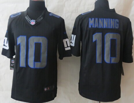 Nike New York Giants #10 Eli Manning Black Impact Limited Jersey