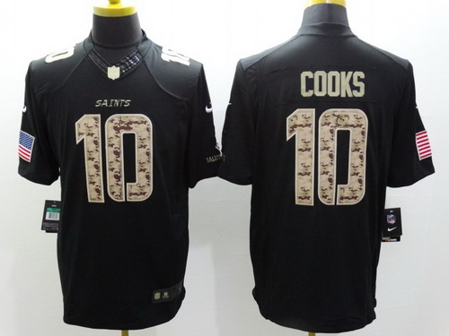 Nike New Orleans Saints #10 Brandin Cooks Salute to Service Black Limited Jersey