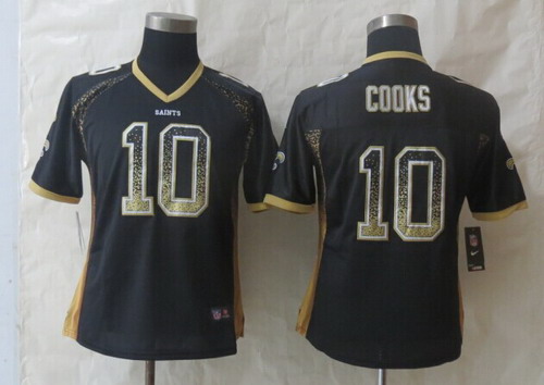 Nike New Orleans Saints #10 Brandin Cooks Drift Fashion Black Womens Jersey