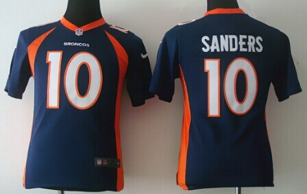 Nike Denver Broncos #10 Emmanuel Sanders 2013 Blue Game Kids Jersey