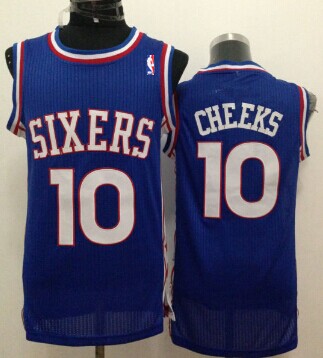 Philadelphia 76ers #10 Maurice Cheeks Blue Swingman Throwback Jersey