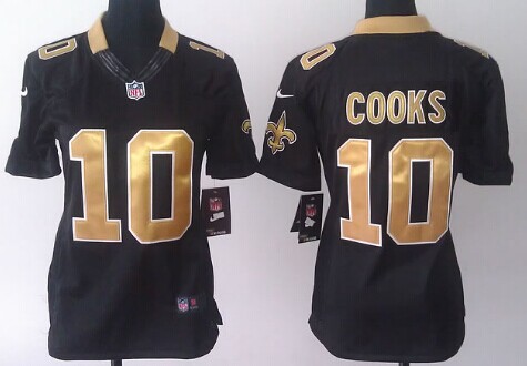 Nike New Orleans Saints #10 Brandin Cooks Black Limited Womens Jersey