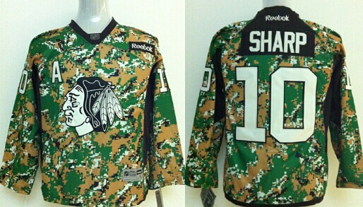 Chicago Blackhawks #10 Patrick Sharp 2014 Camo Kids Jersey 
