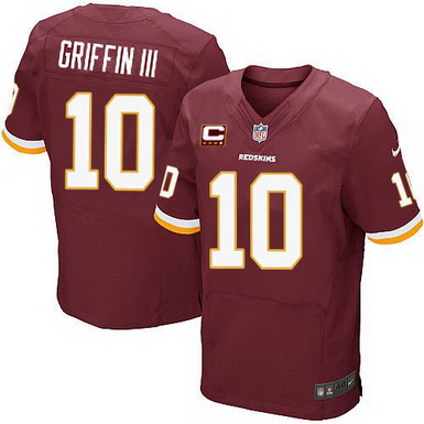 Nike Washington Redskins #10 Robert Griffin III Red C Patch Elite Jersey