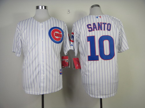 Chicago Cubs #10 Ron Santo White Jersey