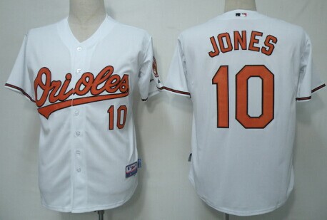 Baltimore Orioles #10 Adam Jones White Kids Jersey