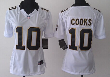 Nike New Orleans Saints #10 Brandin Cooks White Game Womens Jersey