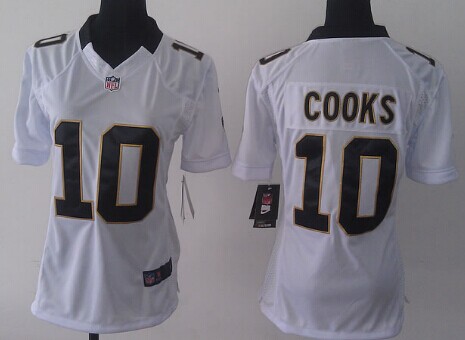 Nike New Orleans Saints #10 Brandin Cooks White Limited Womens Jersey