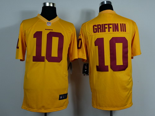 Nike Washington Redskins #10 Robert Griffin III Yellow Game Jersey