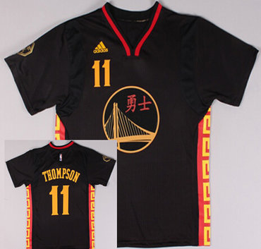 Golden State Warriors #11 Klay Thompson Revolution 30 Swingman 2015 Chinese Black Fashion Jersey