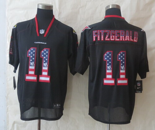 Nike Arizona Cardinals #11 Larry Fitzgerald 2014 USA Flag Fashion Black Elite Jersey