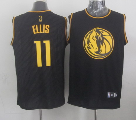 Dallas Mavericks #11 Monta Ellis Revolution 30 Swingman 2014 Black With Gold Jersey