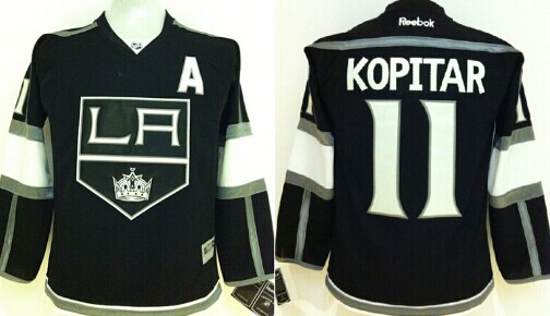 Los Angeles Kings #11 Anze Kopitar Black Kids Jersey