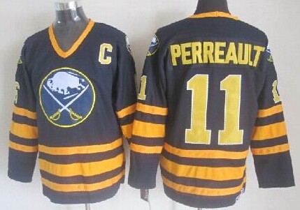 Buffalo Sabres #11 Gilbert Perreault Navy Blue Throwback CCM Jersey