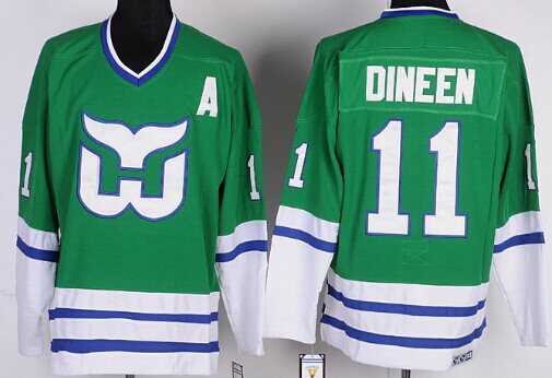 Hartford Whalers #11 Kevin Dineen Green Throwback CCM Jersey