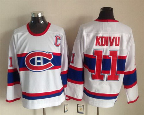 Montreal Canadiens #11 Saku Koivu White Throwback CCM Jersey