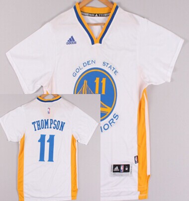 Golden State Warriors #11 Klay Thompson Revolution 30 Swingman 2014 New White Short-Sleeved Jersey