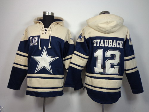 Dallas Cowboys #12 Roger Staubach 2014 Blue Hoodie