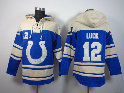 Indianapolis Colts #12 Andrew Luck 2014 Blue Hoodie