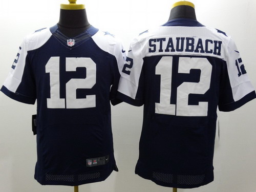 Nike Dallas Cowboys #12 Roger Staubach Blue Thanksgiving Elite Jersey