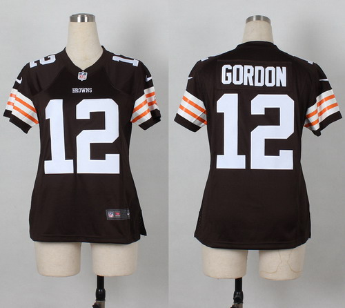 Nike Cleveland Browns #12 Josh Gordon Brown Game Womens Jersey