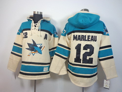 Old Time Hockey San Jose Sharks #12 Patrick Marleau Cream Hoodie