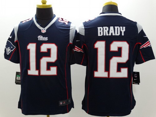 Nike New England Patriots #12 Tom Brady Blue Limited Jersey