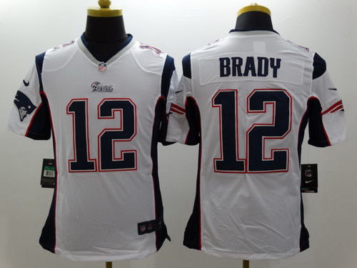 Nike New England Patriots #12 Tom Brady White Limited Jersey