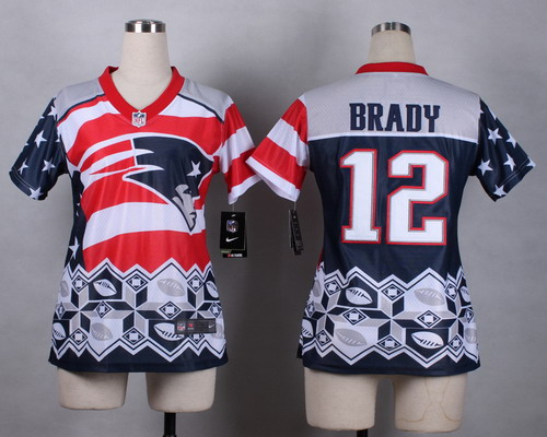 Nike New England Patriots #12 Tom Brady 2015 Noble Fashion Womens Jersey