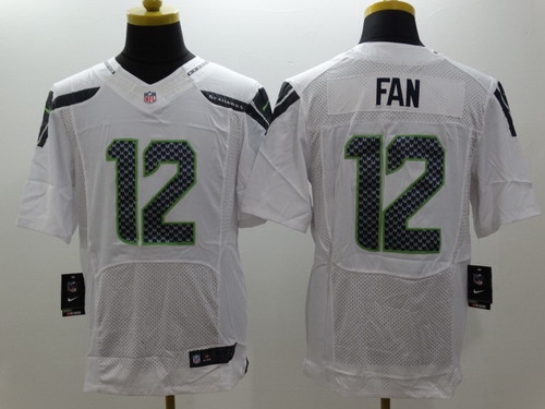 Nike Seattle Seahawks #12 Fan White Elite Jersey