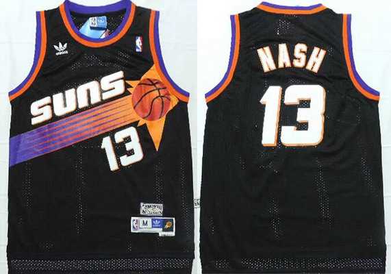 Men's Phoenix Suns #13 Steve Nash Black Hardwood Classics Soul Swingman Throwback Jersey