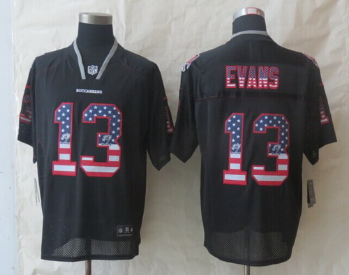 Nike Tampa Bay Buccaneers #13 Mike Evans 2014 USA Flag Fashion Black Elite Jersey