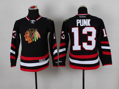 Chicago Blackhawks #13 CM Punk 2014 Stadium Series Black Kids Jersey