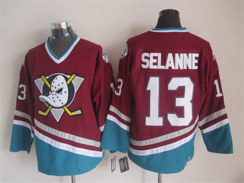 Anaheim Ducks #13 Teemu Selanne Red Throwback CCM Jersey