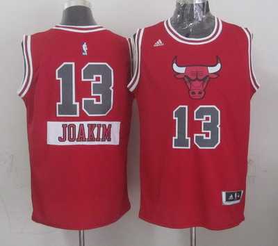 Chicago Bulls #13 Joakim Noah Revolution 30 Swingman 2014 Christmas Day White Jersey