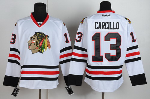 Chicago Blackhawks #13 Daniel Carcillo White Jersey