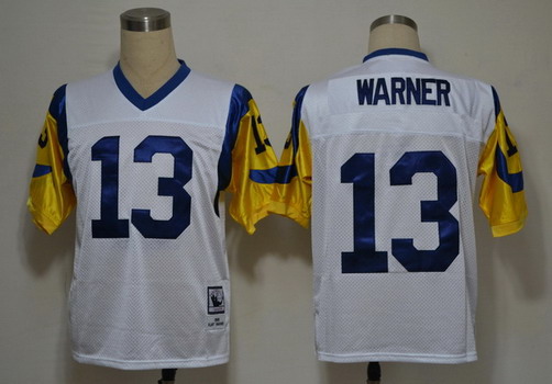 St. Louis Rams #13 Curt Warner White Throwback Jersey