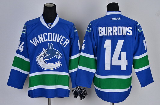 Vancouver Canucks #14 Alexandre Burrows Blue Jersey