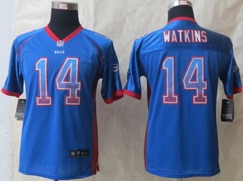 Nike Buffalo Bills #14 Sammy Watkins Drift Fashion Blue Kids Jersey