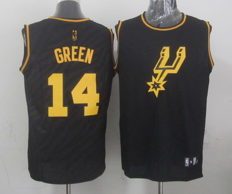 San Antonio Spurs #14 Danny Green Revolution 30 Swingman 2014 Black With Gold Jersey